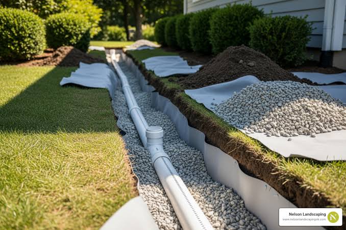 Professional drainage system installation
